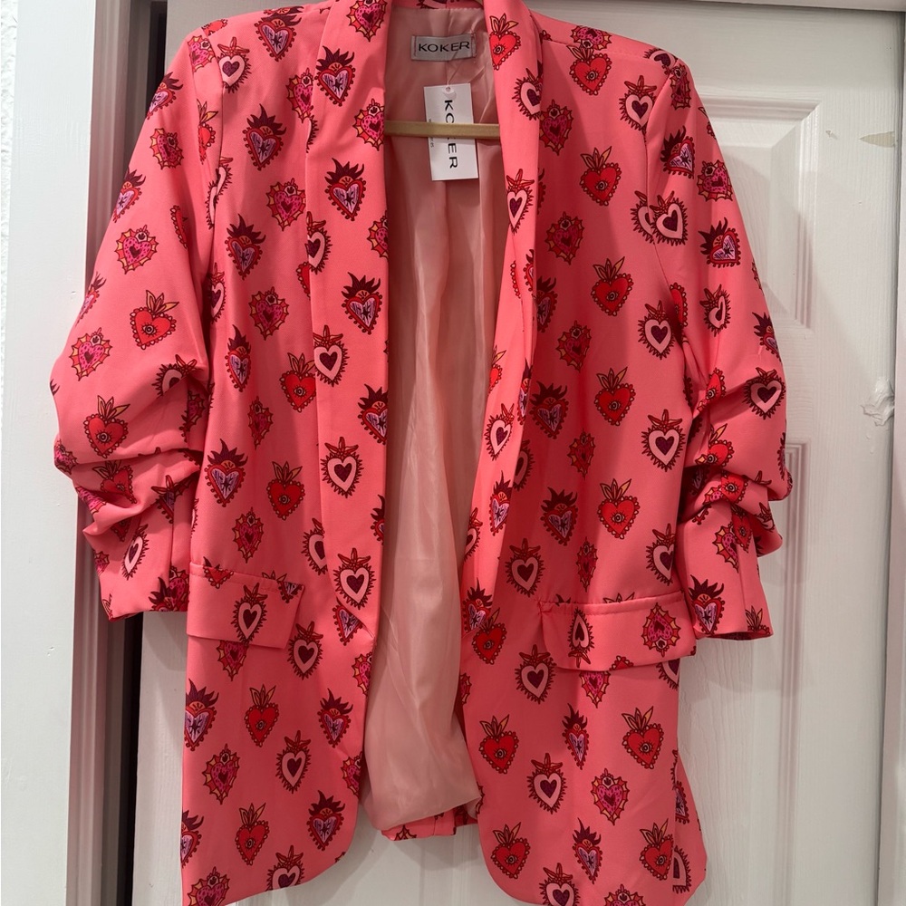 “I Love You” Bright Pink Blazer